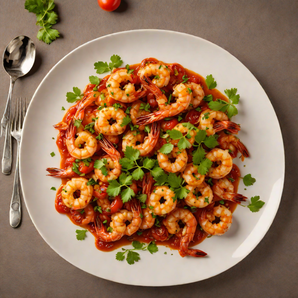 Prawns Sautéed in Garlic and Bush Tomato Chutney