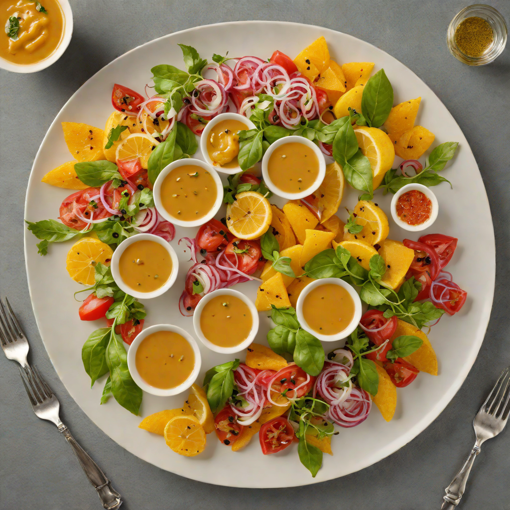 Mediterranean-Fusion Small Plates Platter with Signature Citrus Dressing