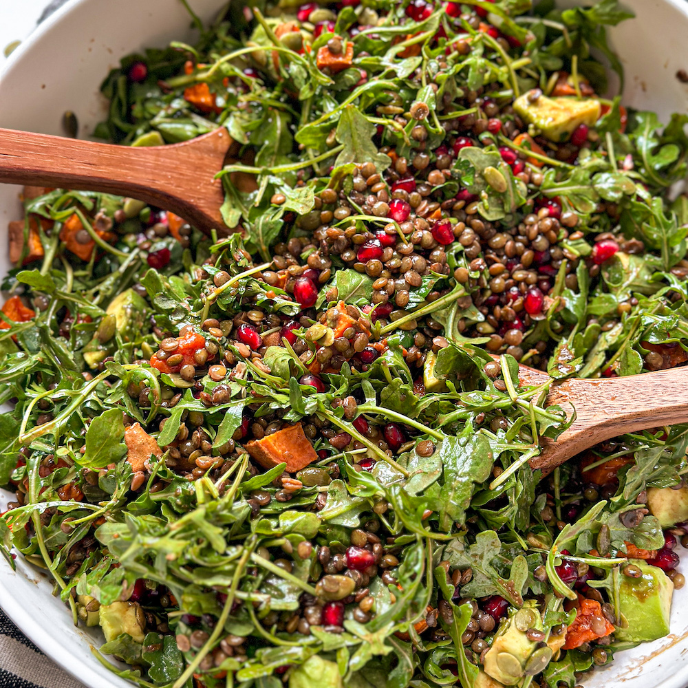 Zinc-Rich Sweet Potato & Pumpkin Seed Salad with Avocado