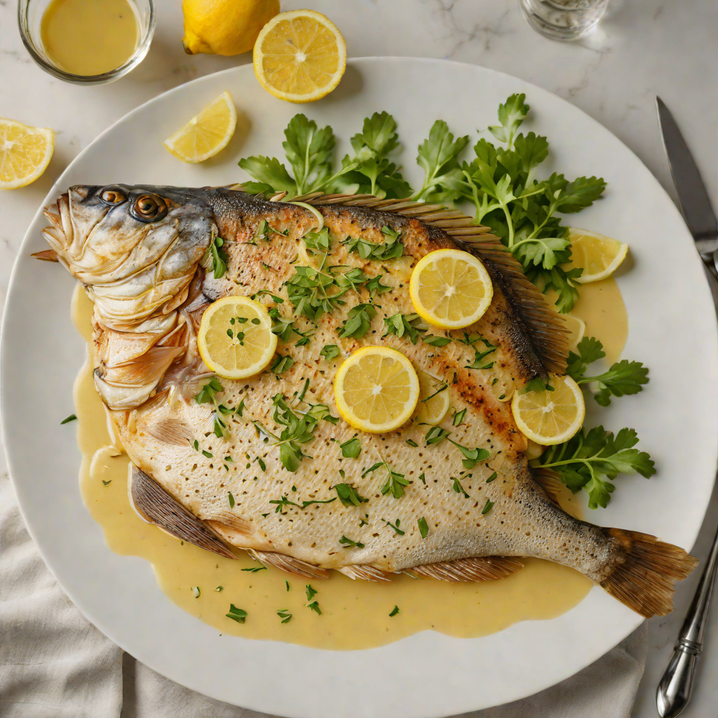 Grilled Bluegill with Lemon Garlic Butter Sauce