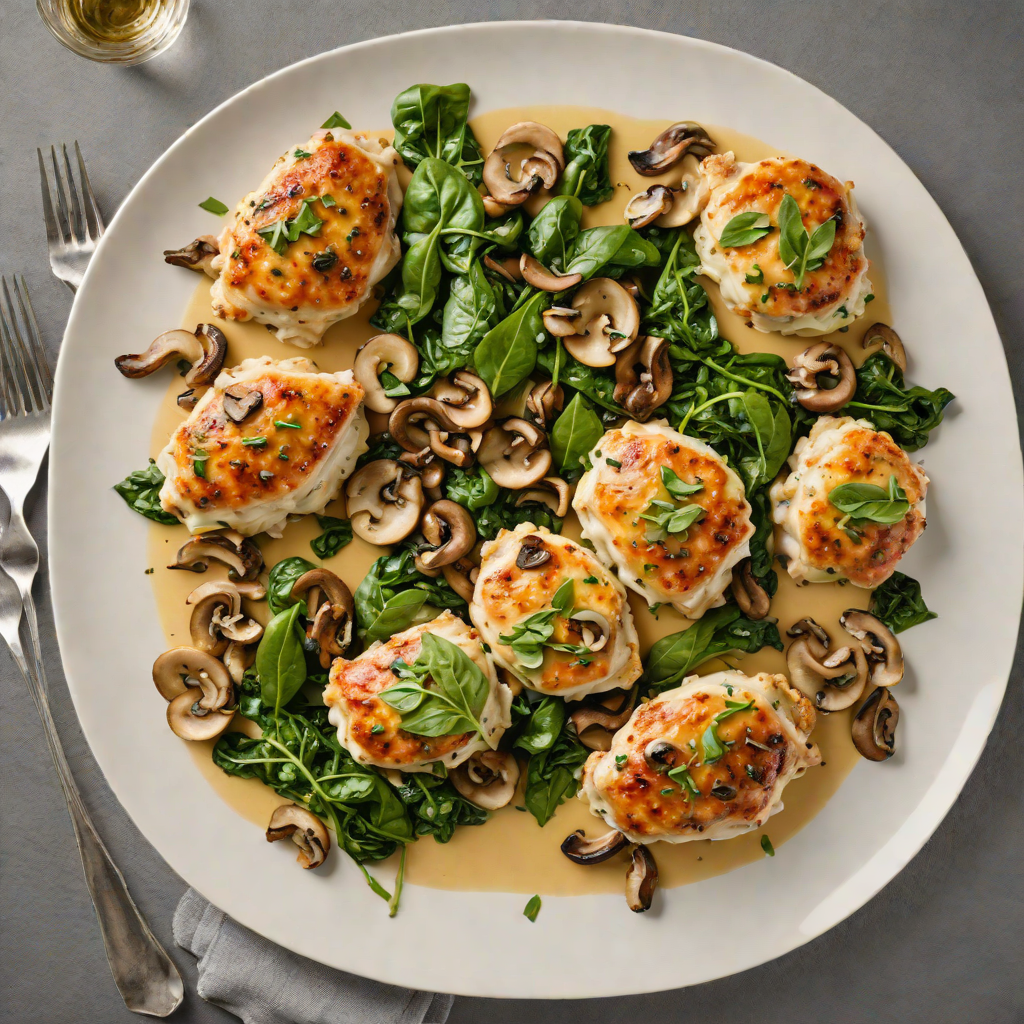 Cheese-Stuffed Chicken Thighs with Spinach and Mushrooms