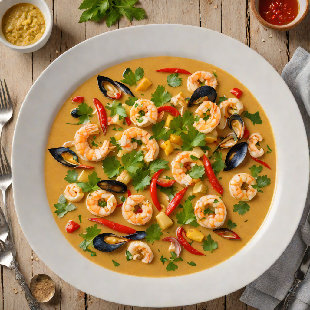 Moqueca Baiana-Style Seafood Stew with Coconut Milk and Dendê Oil