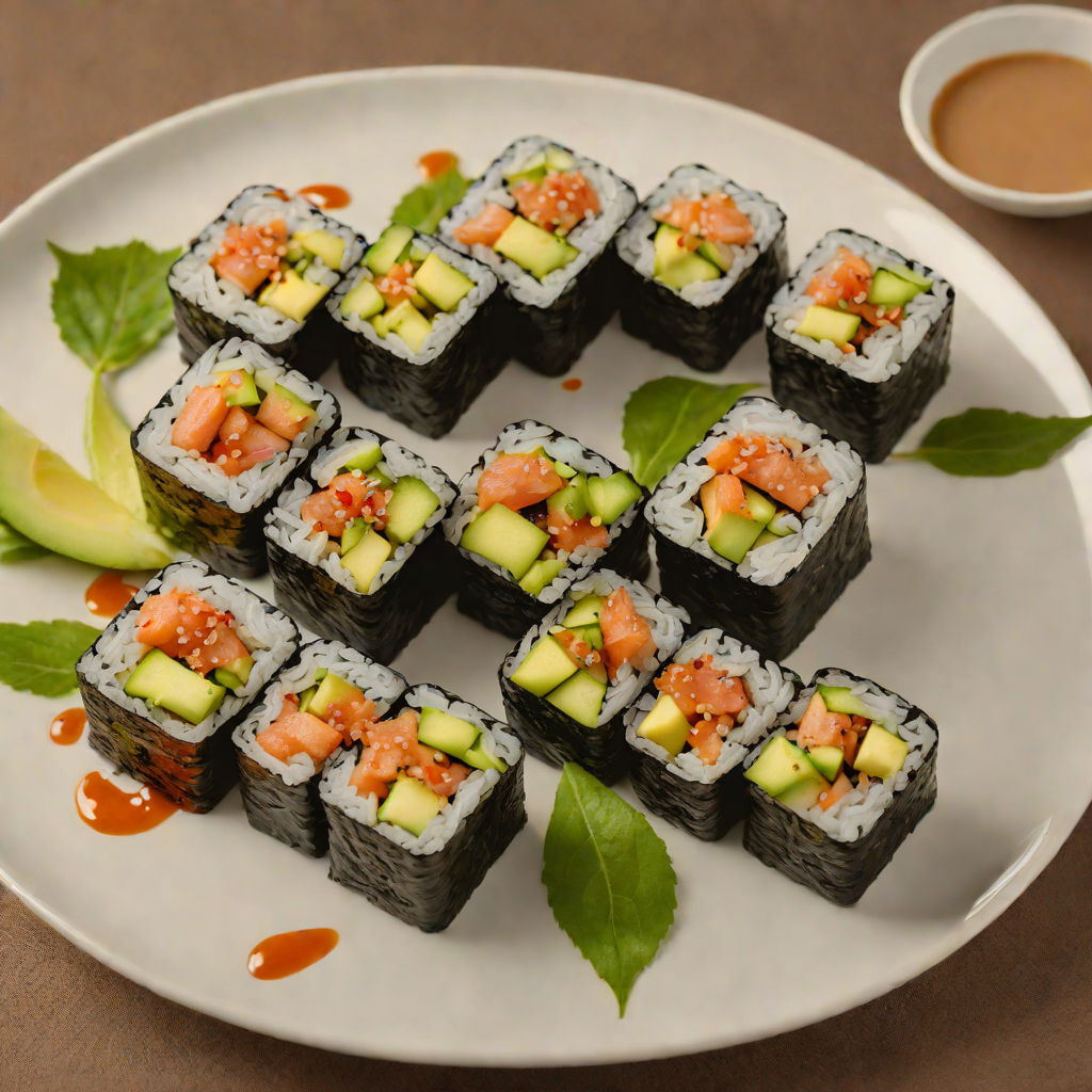 Sushi-Inspired Spicy Tuna and Avocado Roll