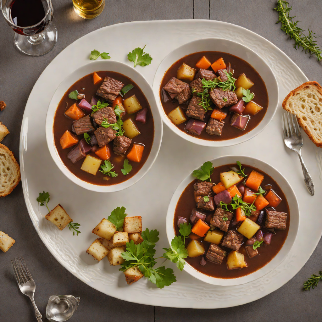 Slow-Cooked Kangaroo Stew with Root Vegetables and Red Wine