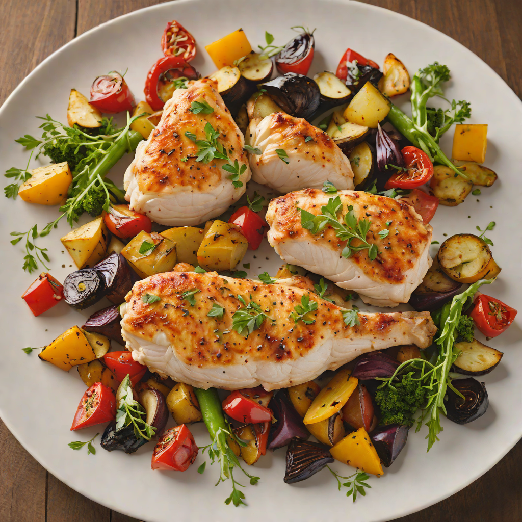 Pan-Seared Chicken with Fourth Spice Blend and Roasted Vegetables