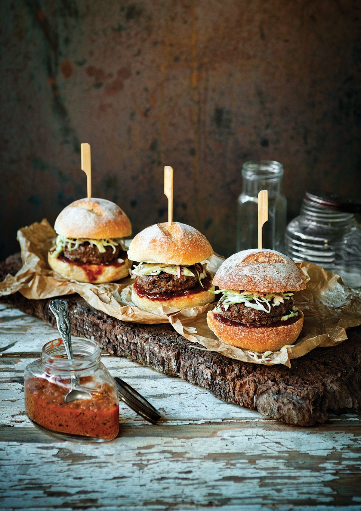 Spiced Kangaroo Burger with Beetroot Relish and Aioli