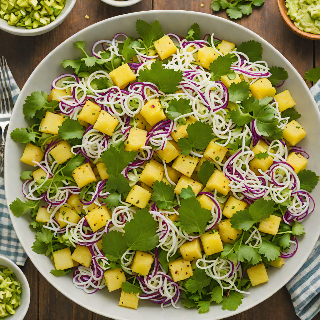 Spiced Pineapple and Jicama Slaw with Cilantro-Lime Dressing