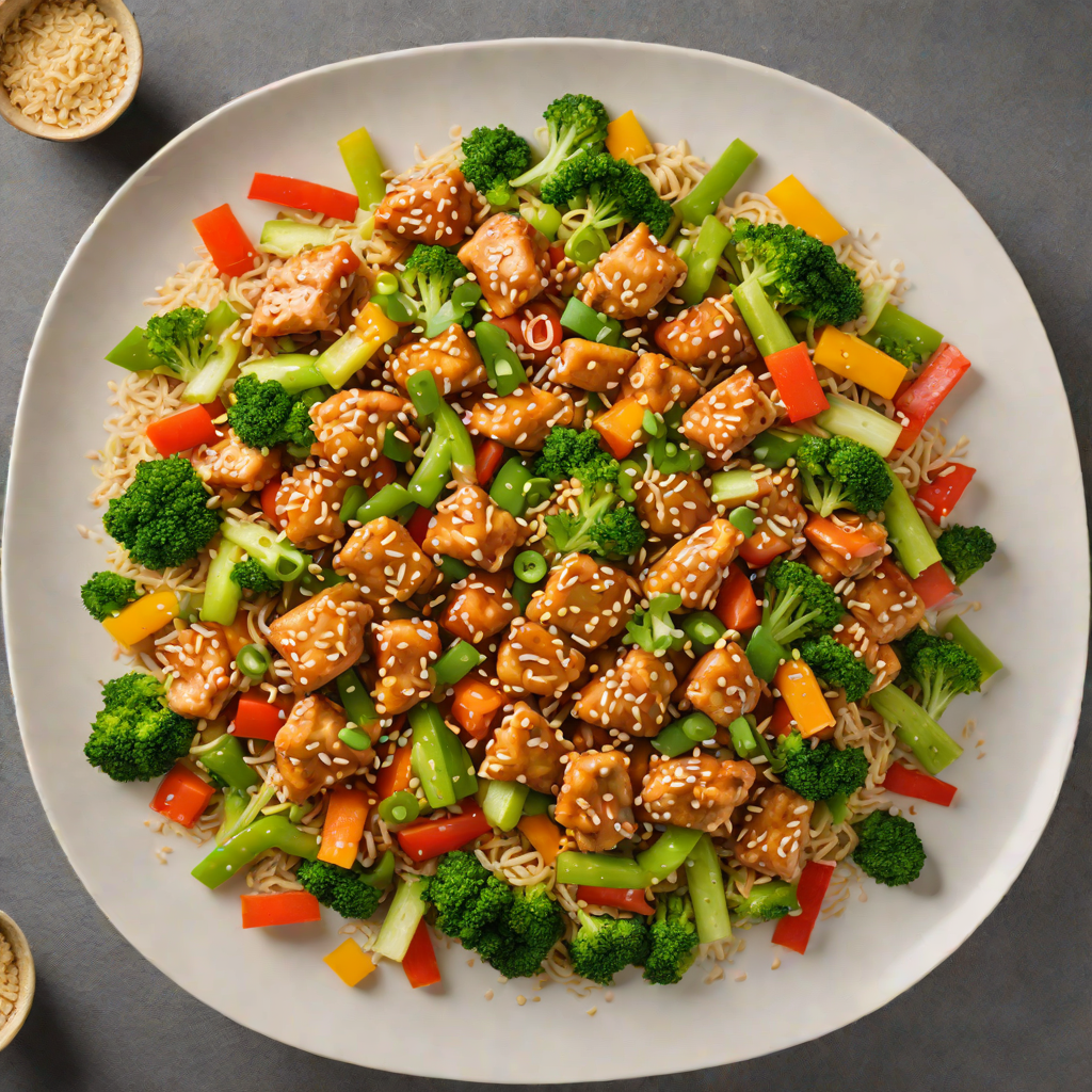 Quick Stir-Fried Sesame Chicken with Mixed Vegetables