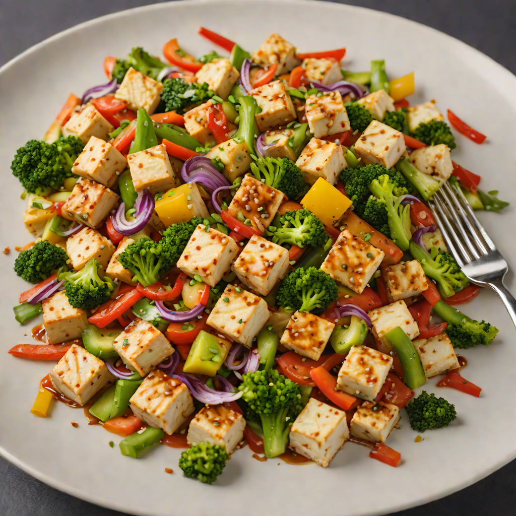 Sautéed Tofu and Vegetable Stir Fry with Garlic Sauce