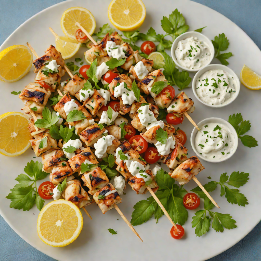 Lemon-Infused Greek Chicken Souvlaki with Tzatziki