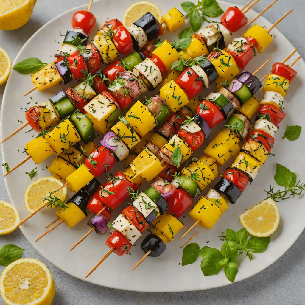 Lemon-Oregano Grilled Mediterranean Vegetable Skewers