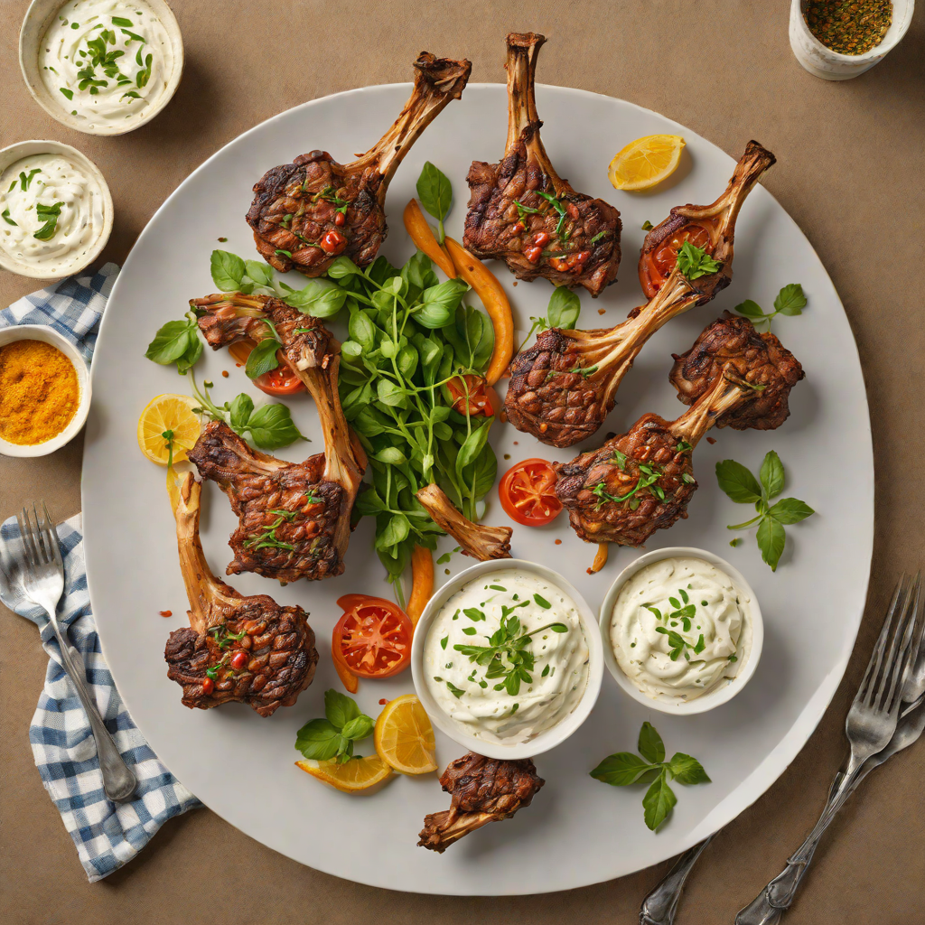 Oven-Baked Fourth Spice Lamb Chops with Herb Yogurt