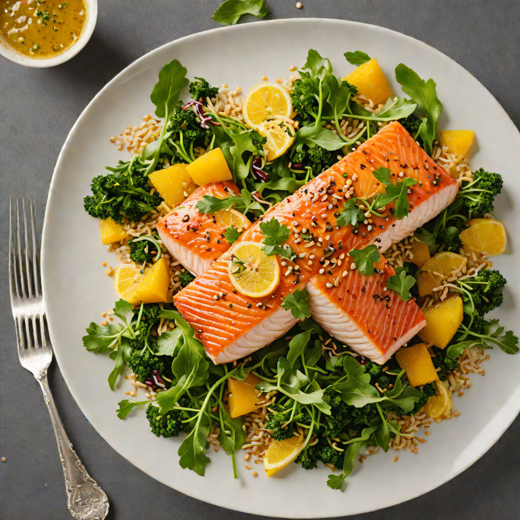 Pan-Roasted Salmon with Citrus Soy Glaze and Sesame Greens