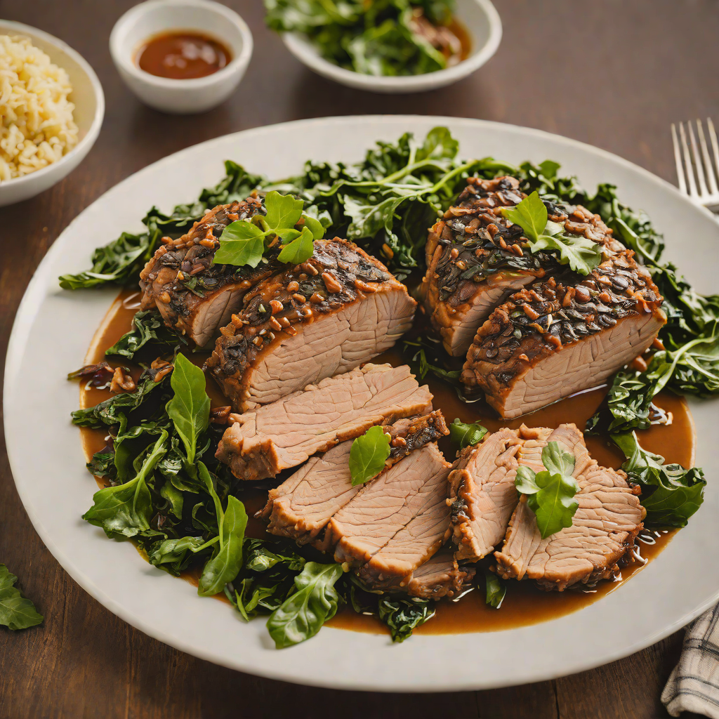 Slow-Cooked Southern Braised Pork Shoulder with Collard Greens
