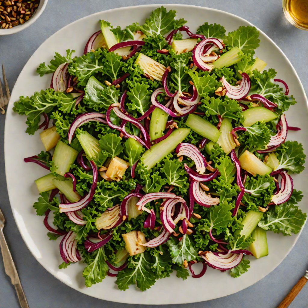 Kale and Radicchio Stir-Fry with Garlic and Bitter Melon