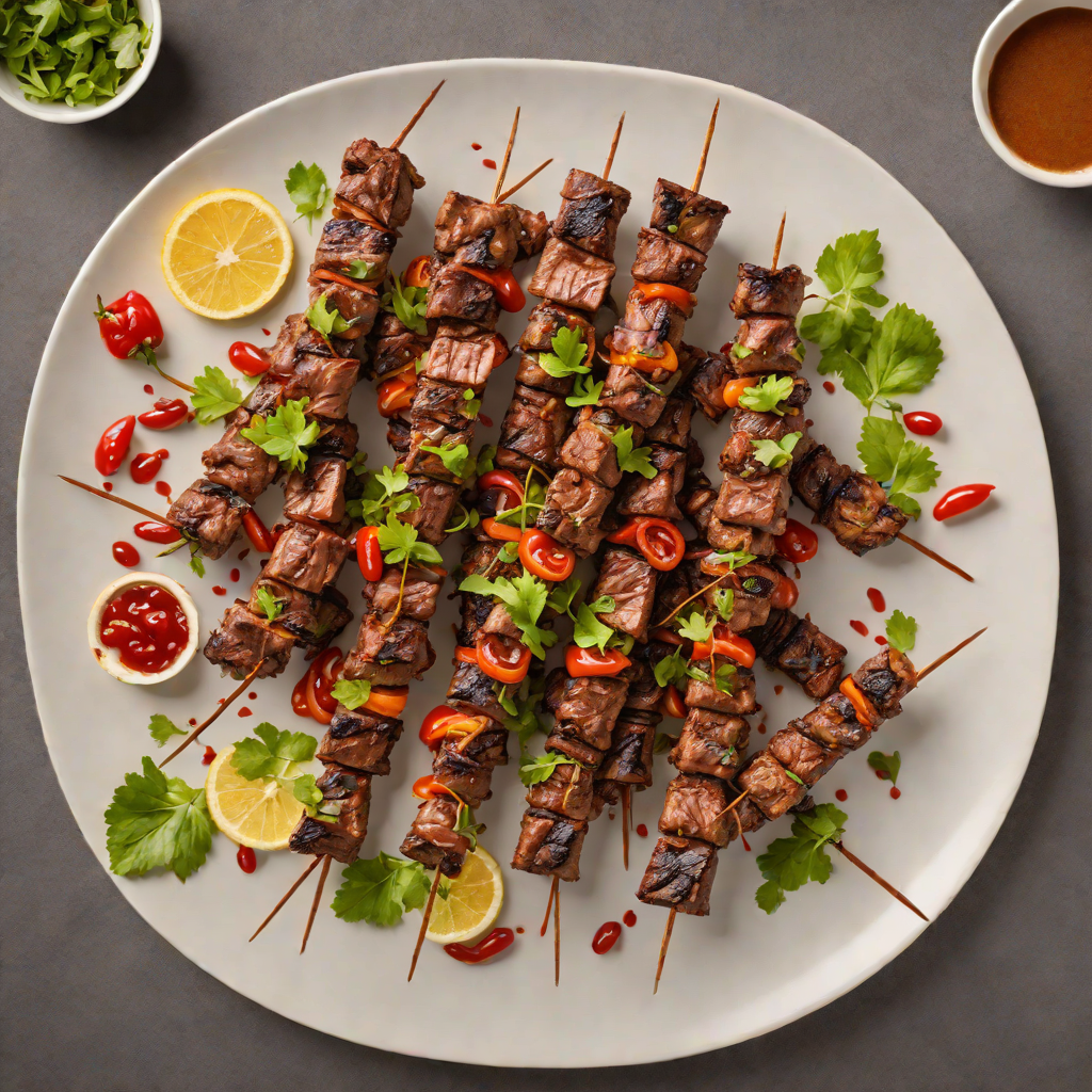 Coffee-Rubbed Grilled Beef Skewers with Cocoa and Chili