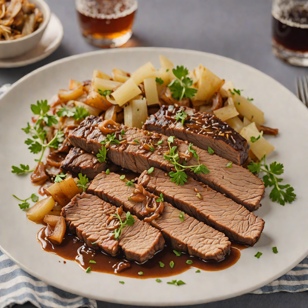Spiced Beer-Braised Brisket with Caramelized Onions