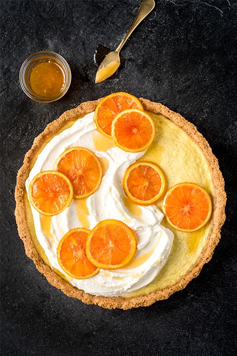 Baked Honey-Orange Ricotta and Almond Tart