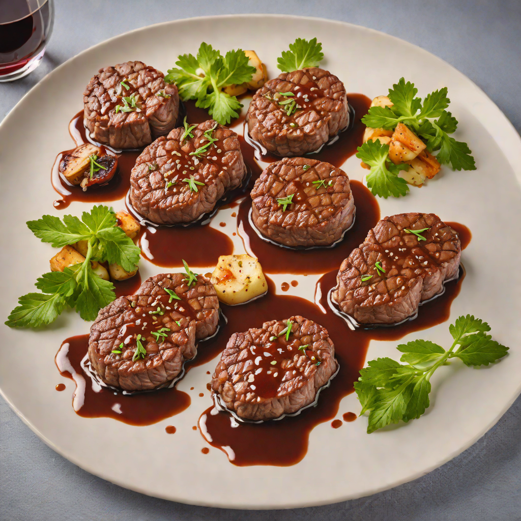 Pan-Seared Beef Medallions with Red Wine-Tannin Reduction