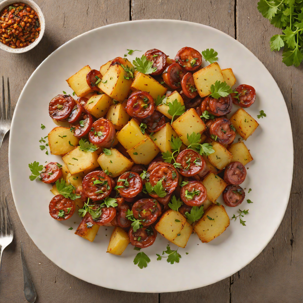 Pan-Fried Spanish Chorizo and Potato Tapa