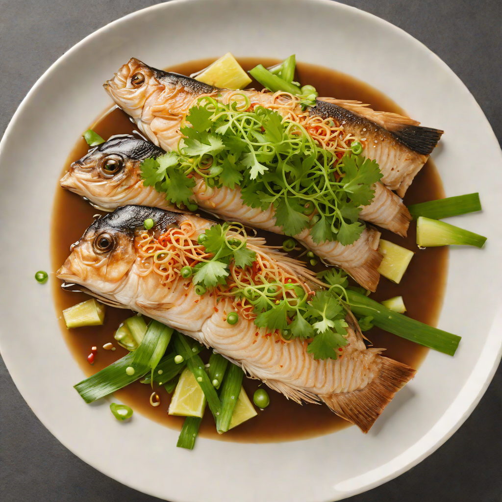 Steamed Cantonese Ginger-Soy Fish with Scallions