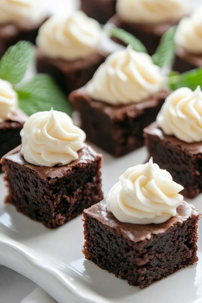 Mini Chocolate Lavender Brownie Bites