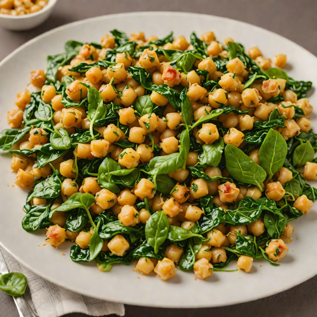 Sautéed Chickpeas with Spinach and Garlic