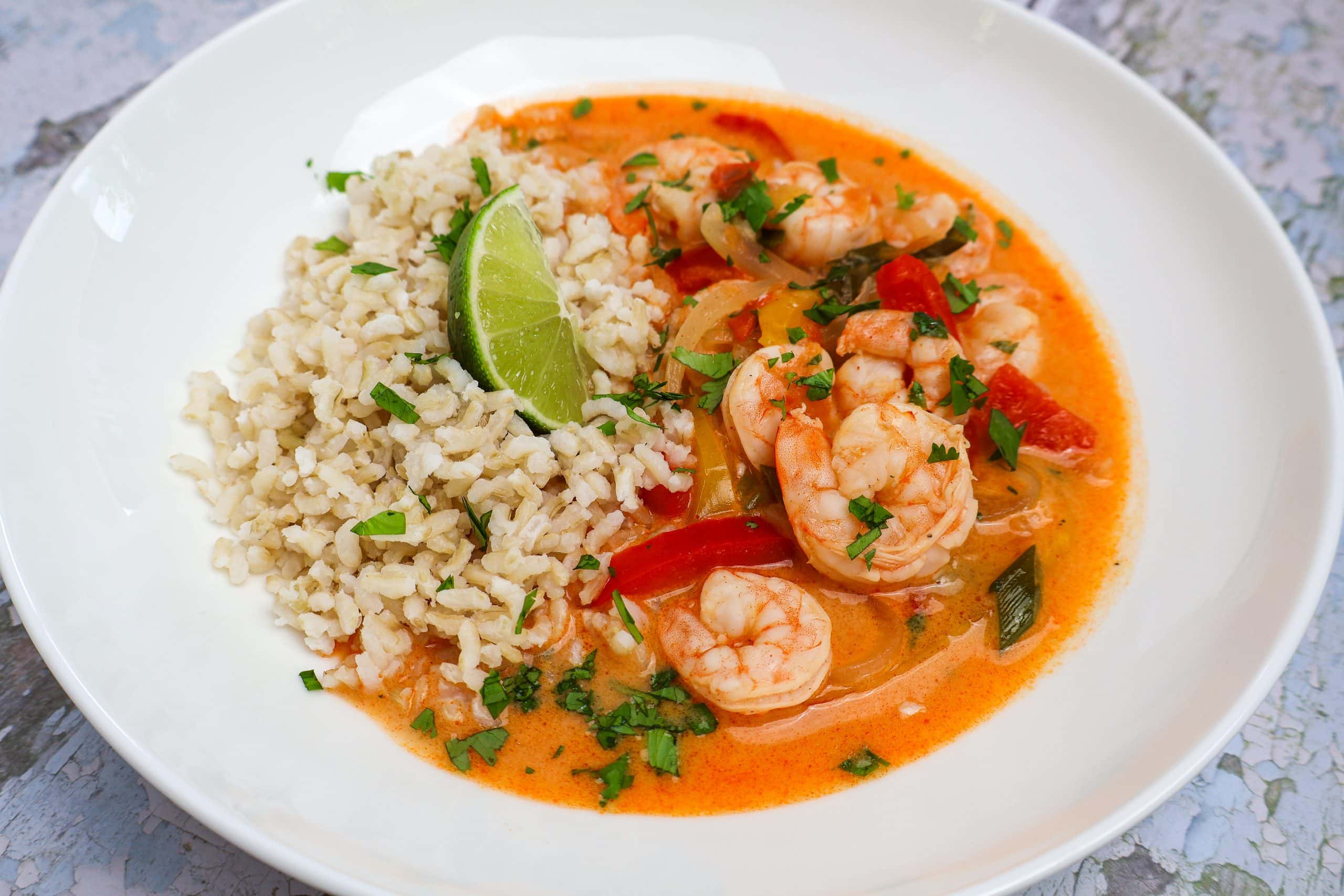 Moqueca de Camarão with Coconut Milk and Dendê Oil