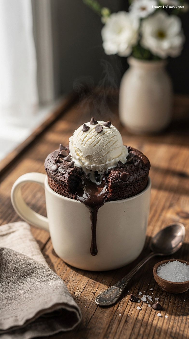 Small-Batch Chocolate Fudge Mug Cakes