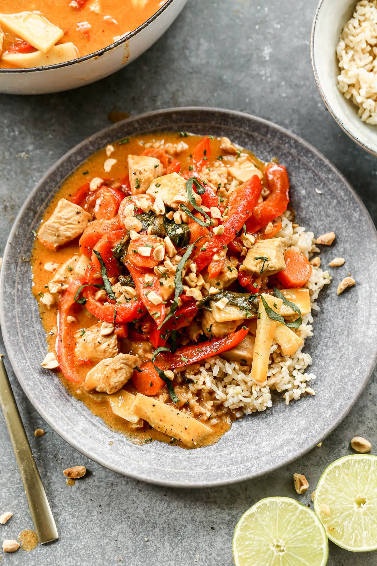 Panang Curry Stir-Fry with Ground Chicken and Thai Basil