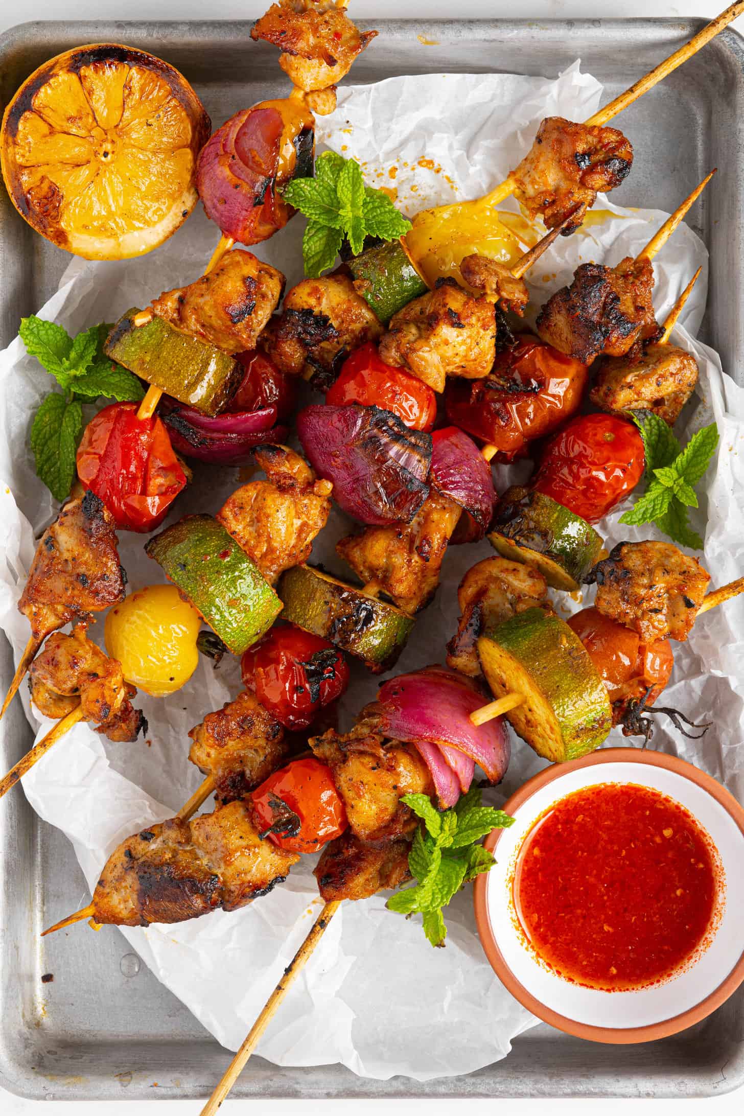 Harissa-Marinated Grilled Chicken Skewers