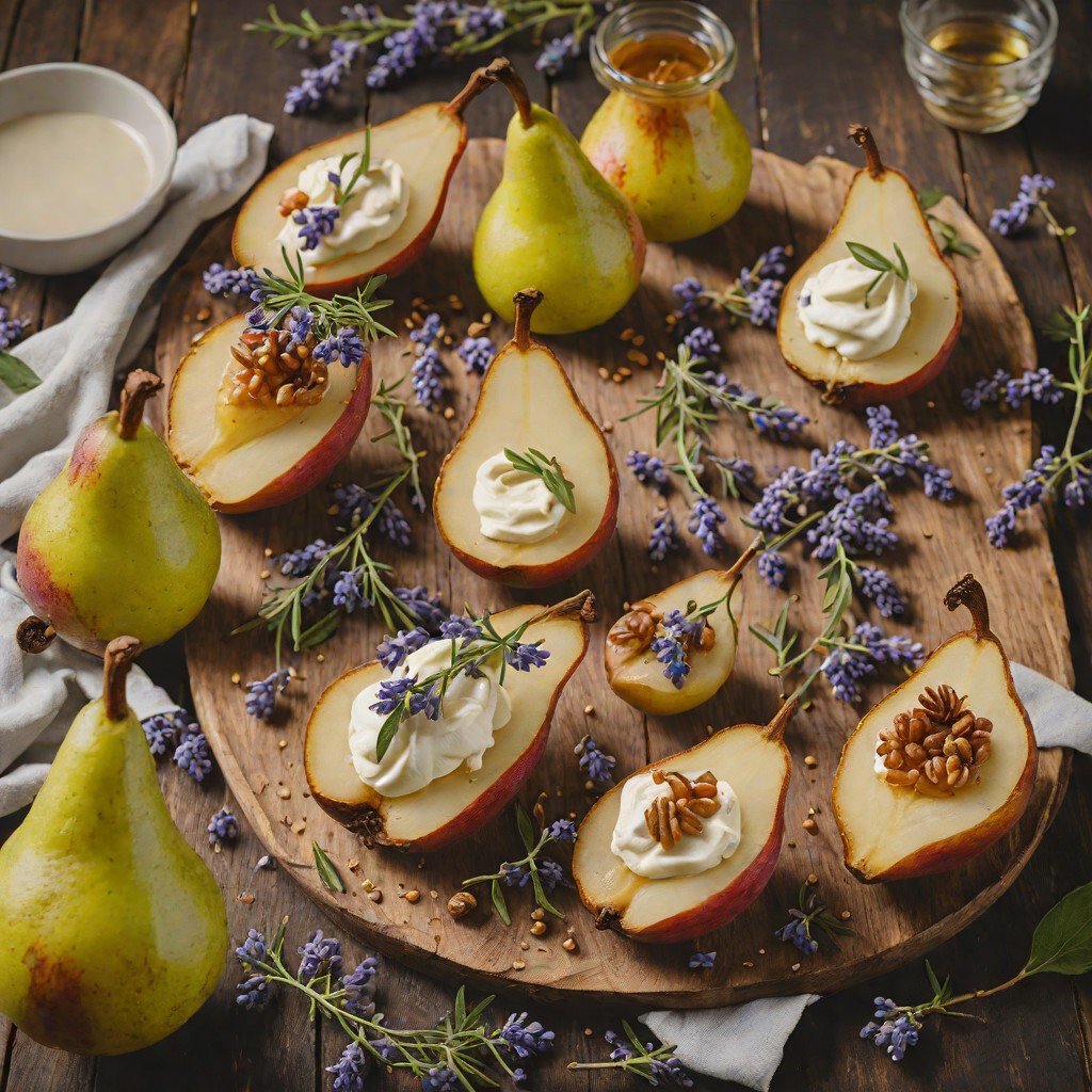 Honey-Lavender Roasted Pears with Mascarpone Cream