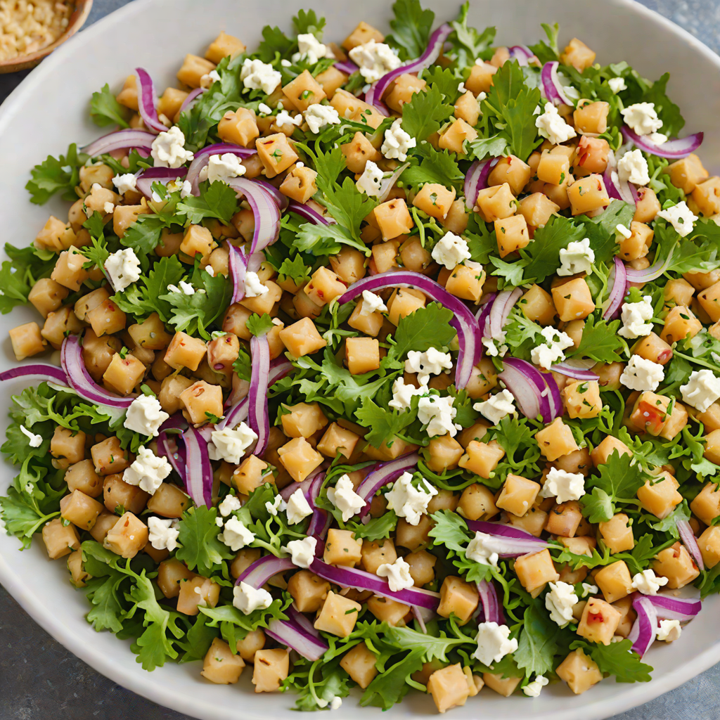 Greek-Style Chickpea Salad with Red Onion and Feta
