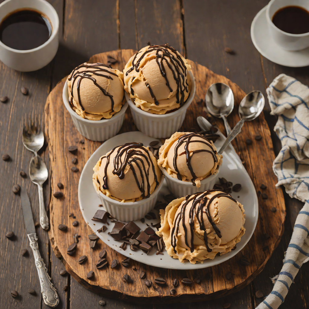 No-Churn Coffee Ice Cream with Dark Chocolate Swirl