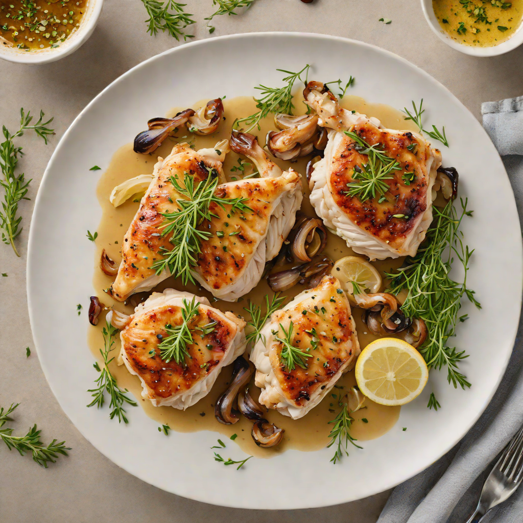 Pan-Seared Chicken with Caramelized Shallots and Thyme Butter