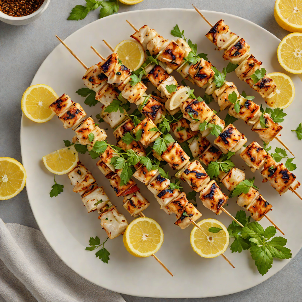 Grilled Lemon-Garlic Chicken Skewers with Oregano