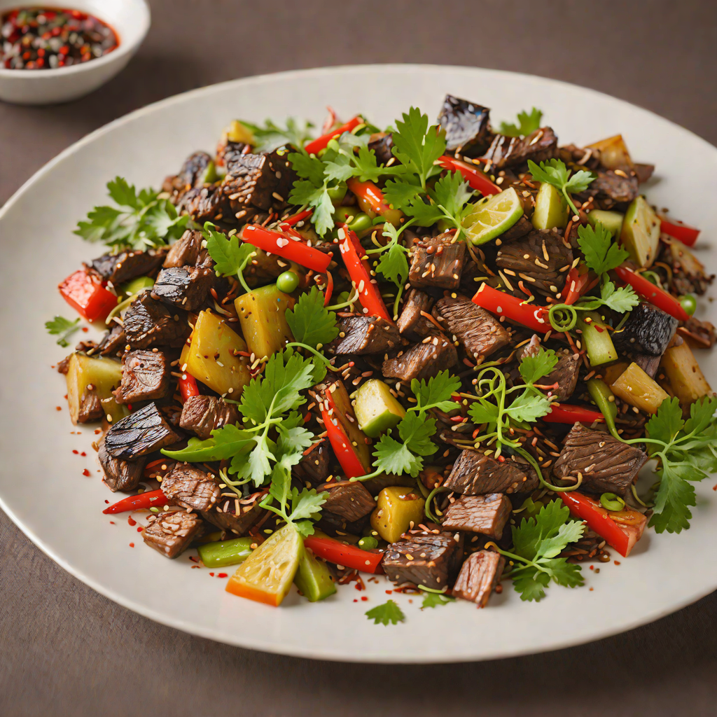 Smoky Kangaroo Stir-Fry with Finger Lime and Native Pepper