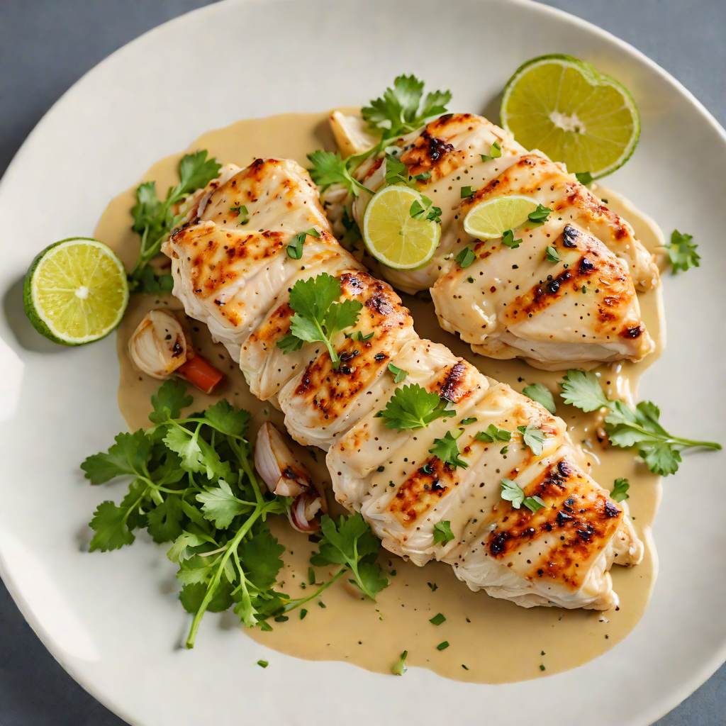 Pan-Seared Chicken with Garlic-Lime Butter Sauce