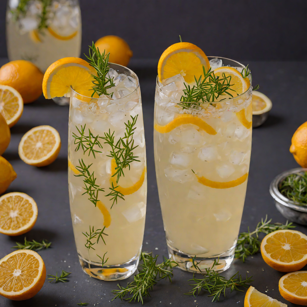 Citrus-Ginger Gin Fizz with Fresh Thyme