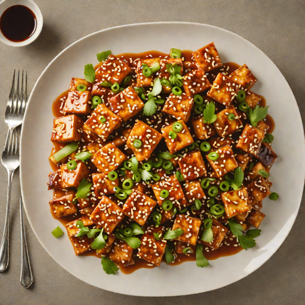 Stir-Fried Korean-Inspired Spicy Tofu with Sesame and Scallions