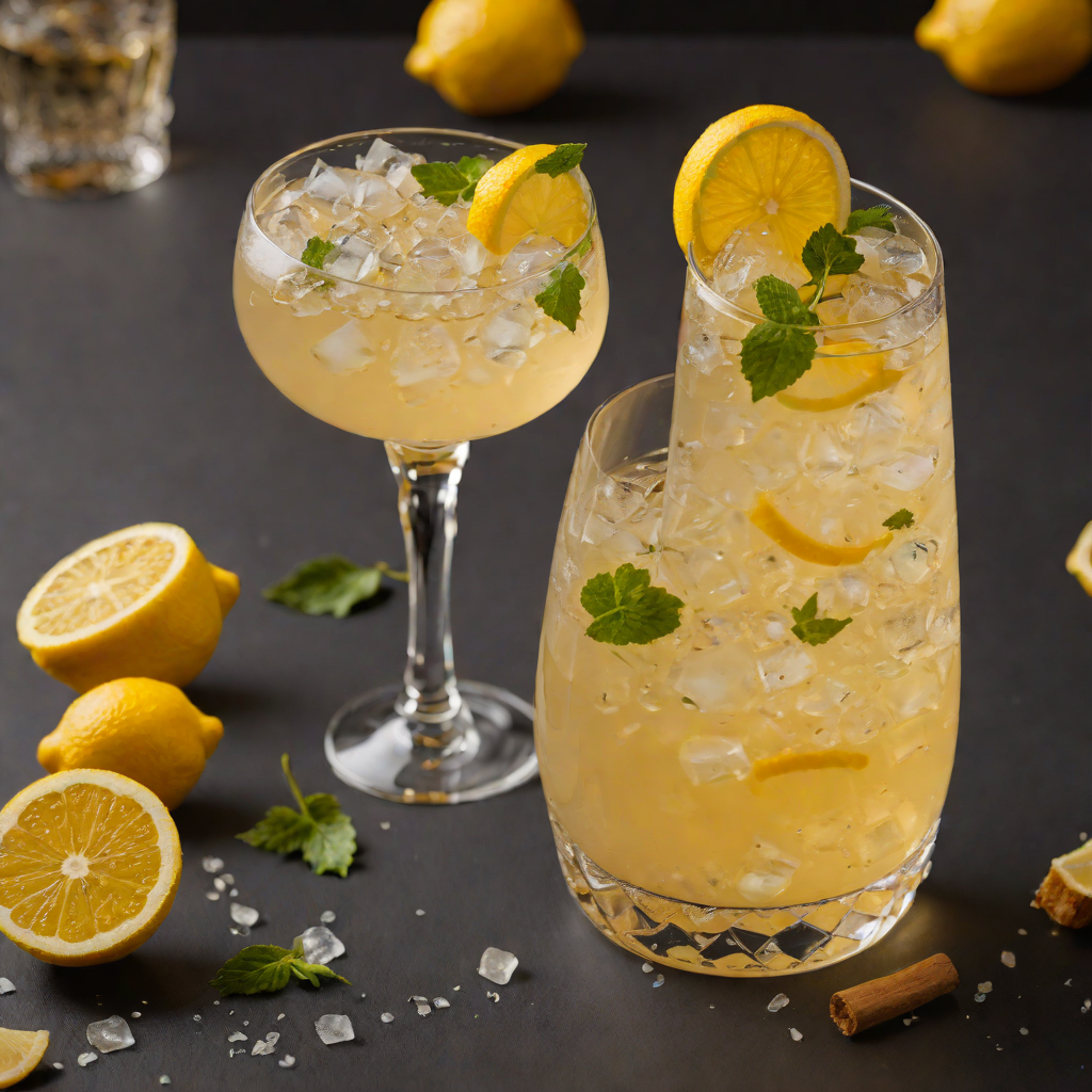 Lemon Ginger Bourbon Fizz