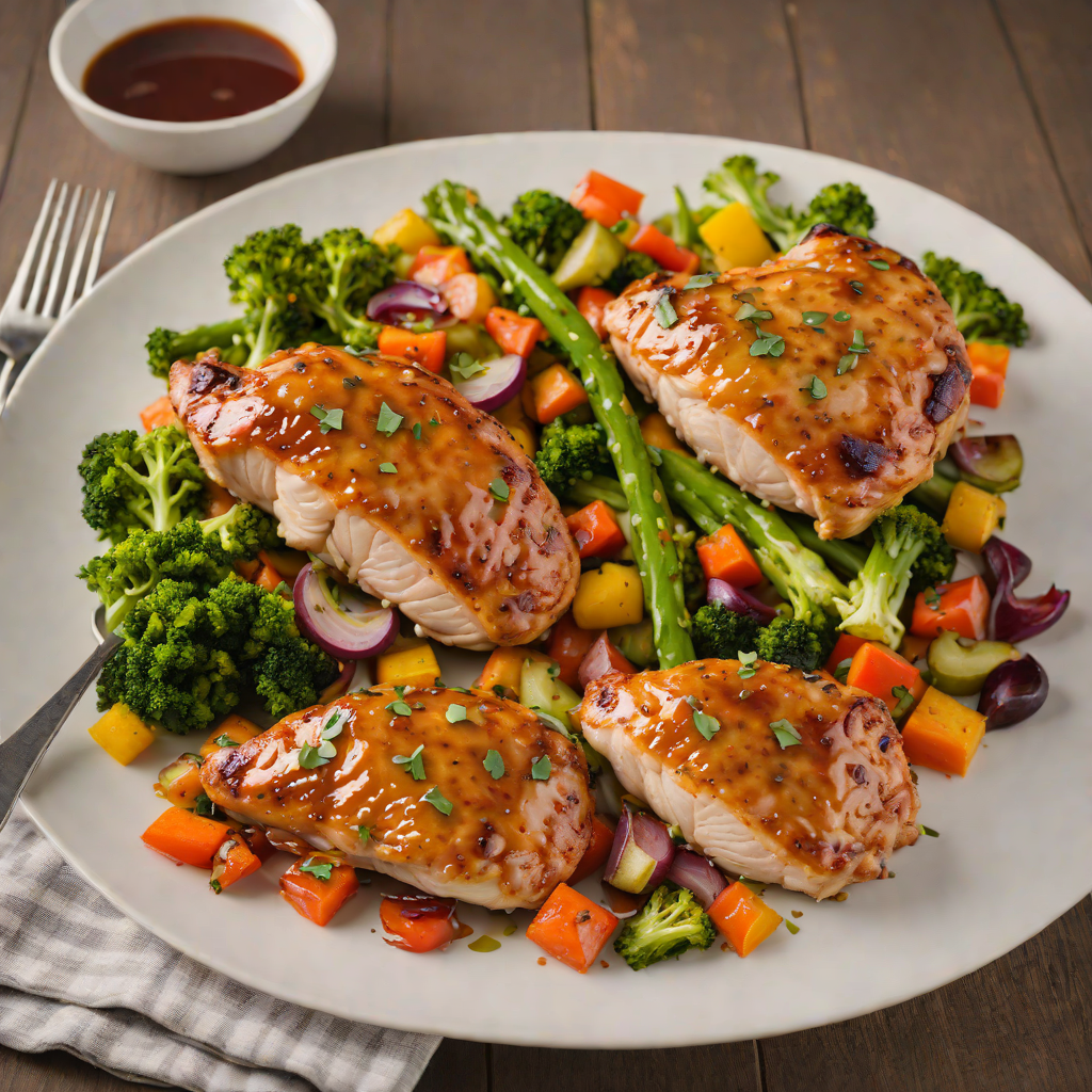Sheet Pan Bourbon-Glazed Chicken with Lexington Bluegrass Vegetables