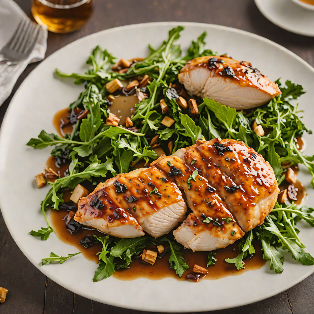 Pan-Seared Chicken with Bourbon-Maple Glaze and Southern Greens