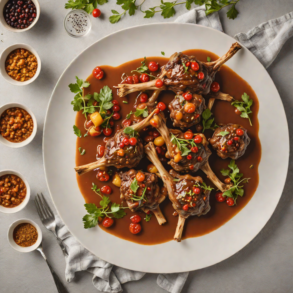 Slow-Cooked Lamb Shanks with Quandong and Wattleseed Sauce