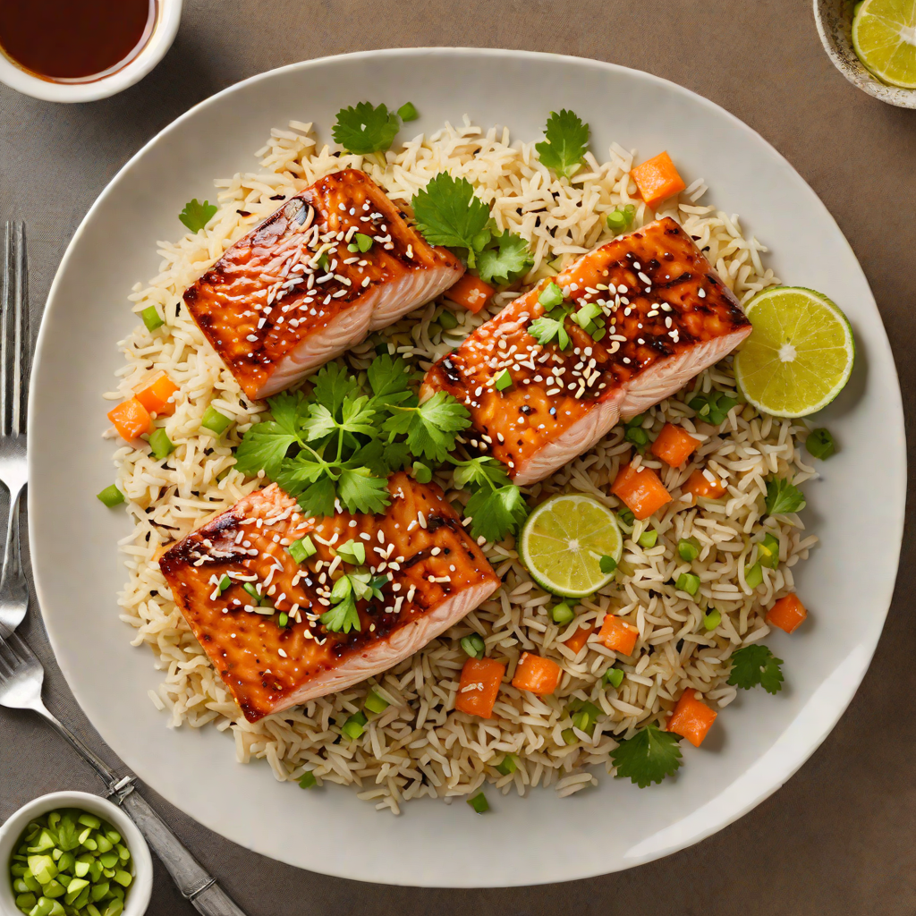 Miso-Glazed Salmon with Ginger-Sesame Rice Bowl