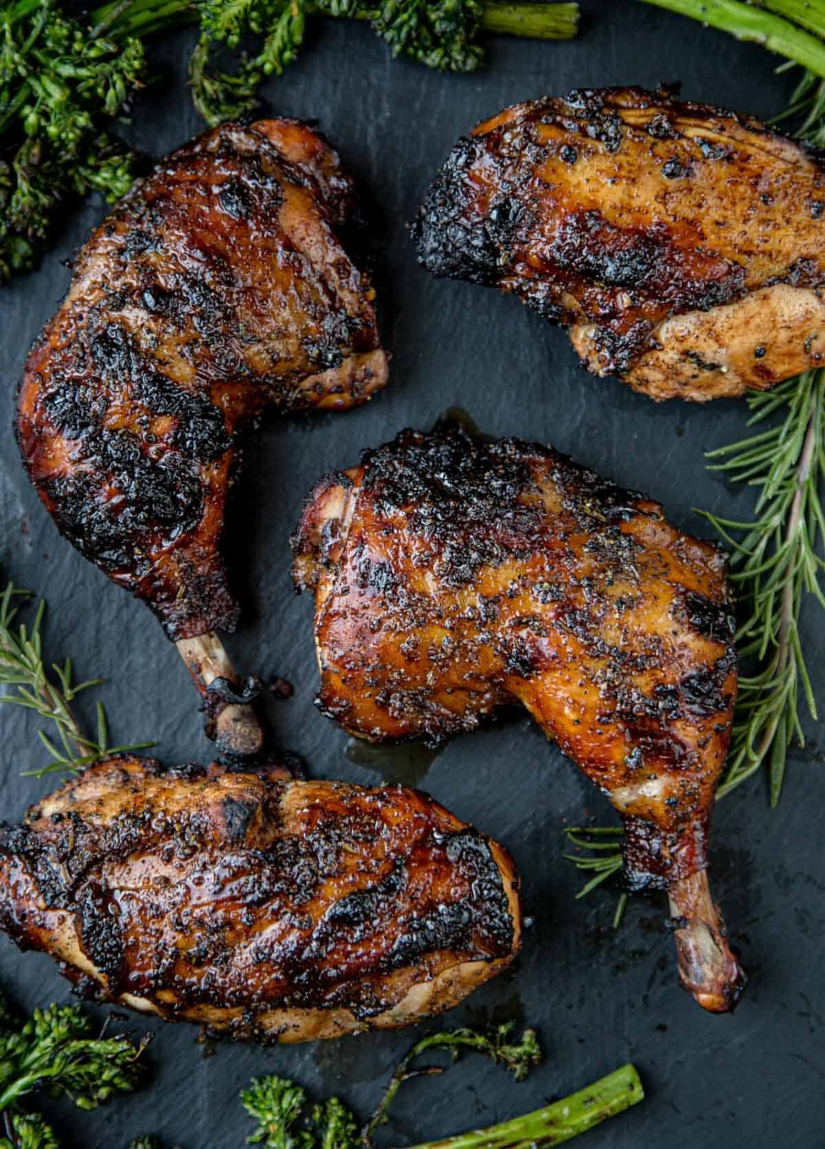 Grilled Bourbon-Maple Glazed Chicken with Lexington Bluegrass Herb Salad