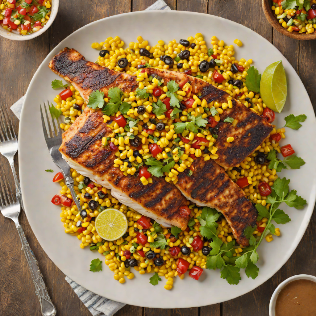 Grilled Cajun-Spiced Catfish with Smoky Corn Salsa