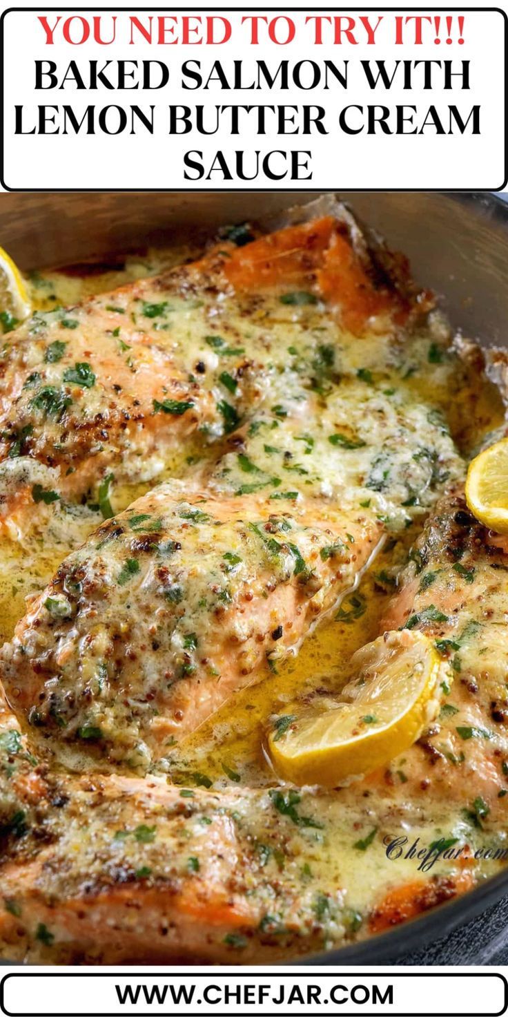 Baked Italian Herb-Crusted Salmon with Lemon Butter Sauce