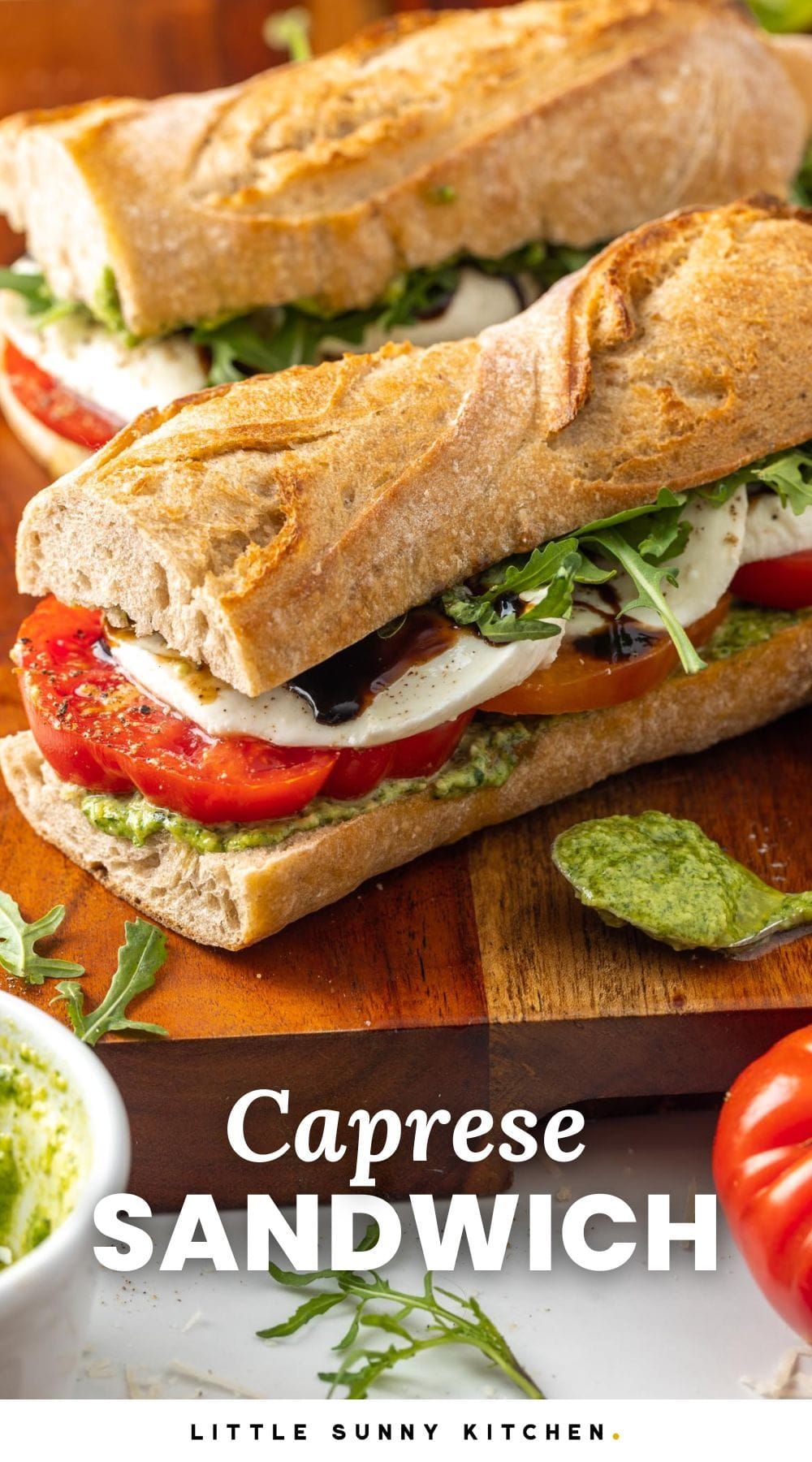 Quick Italian Caprese Sandwich with Basil Pesto