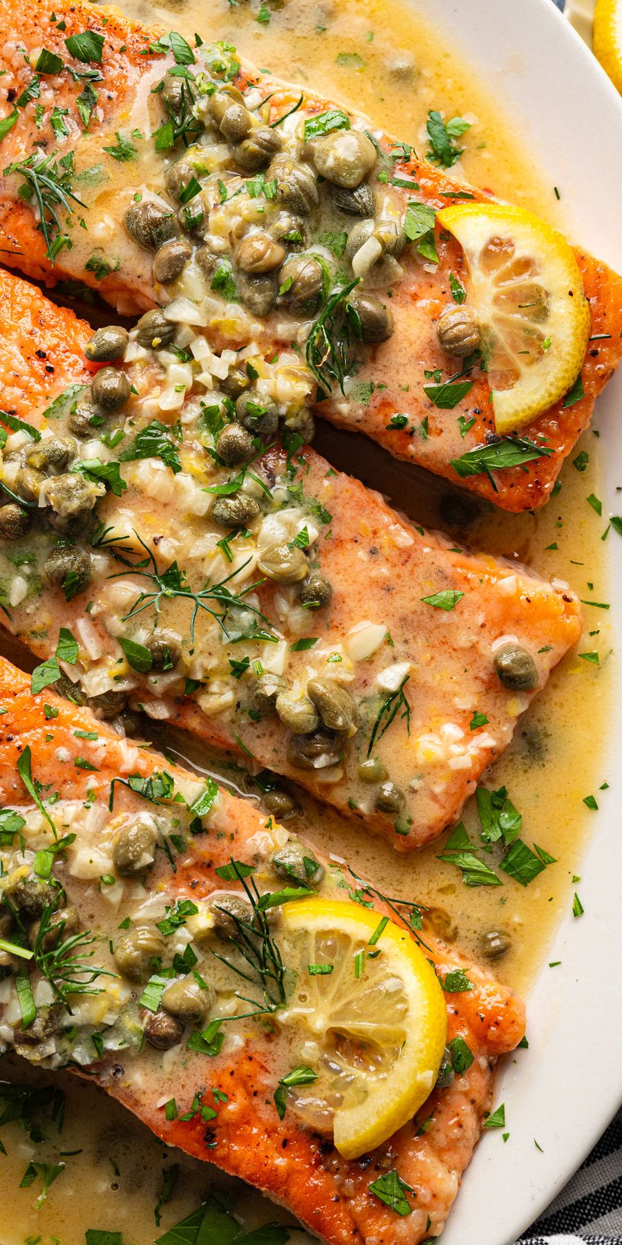 Pan-Seared Salmon with Lemon-Caper Herb Sauce